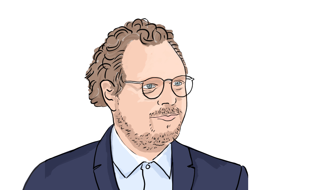 Eine Portrait-Illustration von Christian Hinkelmann, er ist Mobilitätsexperte und Podcast-Berater