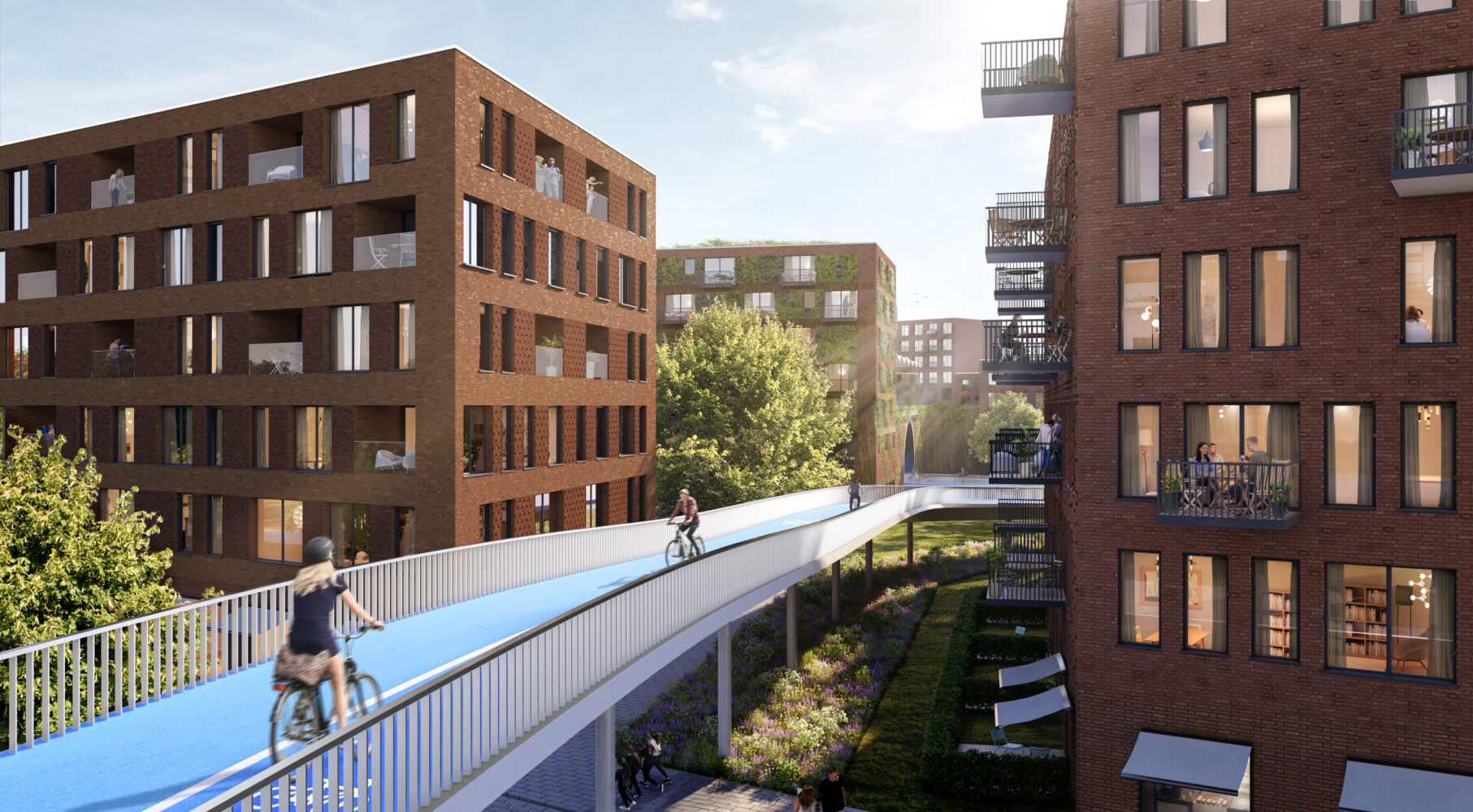 Die Grafik zeigt einen geplanten Radschnellweg über die Neuenfelder Straße.