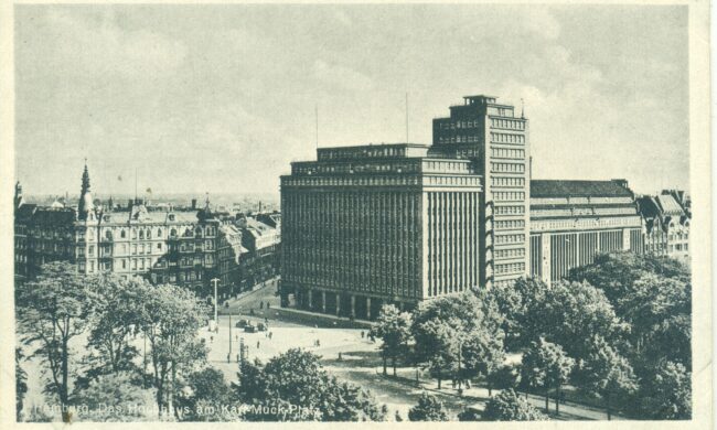 Historische Ansichtskarte des „ersten Hochhauses“.
