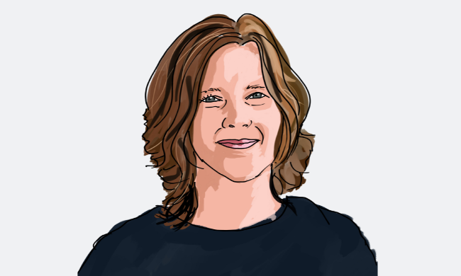 Eine Portrait-Illustration von Dr. Kirsten David, sie ist Architektin.