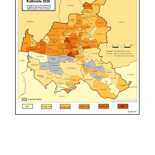Wo sind die Mieten besonders hoch? Grafik: Gymnasium Ohmoor
